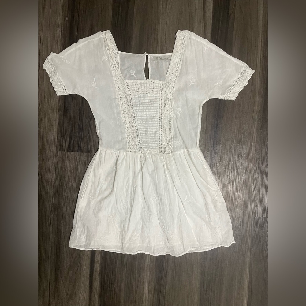 Zara White Embroidered Women's Beach Dress